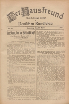 Der Hausfreund : Unterhaltungs-Beilage zur Deutschen Rundschau. 1928, Nr. 89 (29 April)