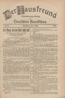 Der Hausfreund : Unterhaltungs-Beilage zur Deutschen Rundschau. 1928, Nr. 90 (1 Mai)