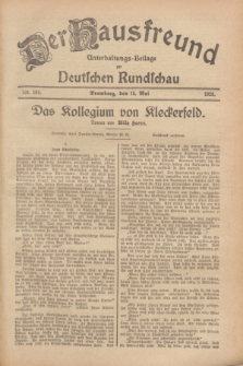 Der Hausfreund : Unterhaltungs-Beilage zur Deutschen Rundschau. 1928, Nr. 101 (15 Mai)
