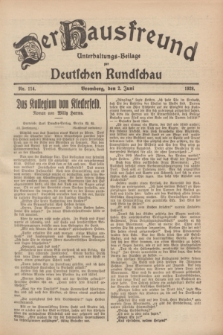 Der Hausfreund : Unterhaltungs-Beilage zur Deutschen Rundschau. 1928, Nr. 114 (2 Juni)
