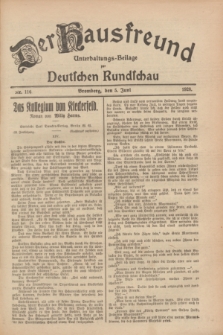 Der Hausfreund : Unterhaltungs-Beilage zur Deutschen Rundschau. 1928, Nr. 116 (5 Juni)