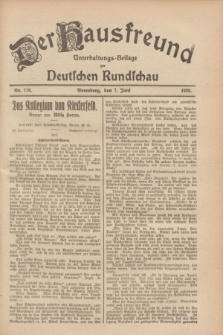 Der Hausfreund : Unterhaltungs-Beilage zur Deutschen Rundschau. 1928, Nr. 118 (7 Juni)