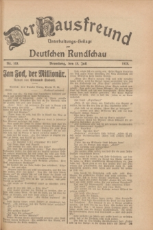 Der Hausfreund : Unterhaltungs-Beilage zur Deutschen Rundschau. 1928, Nr. 149 (18 Juli)