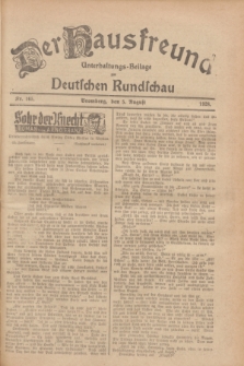 Der Hausfreund : Unterhaltungs-Beilage zur Deutschen Rundschau. 1928, Nr. 165 (5 August)