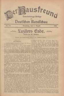 Der Hausfreund : Unterhaltungs-Beilage zur Deutschen Rundschau. 1928, Nr. 170 (11 August)