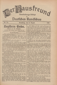 Der Hausfreund : Unterhaltungs-Beilage zur Deutschen Rundschau. 1928, Nr. 172 (14 August)