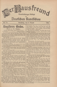 Der Hausfreund : Unterhaltungs-Beilage zur Deutschen Rundschau. 1928, Nr. 174 (17 August)