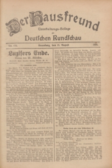 Der Hausfreund : Unterhaltungs-Beilage zur Deutschen Rundschau. 1928, Nr. 176 (19 August)