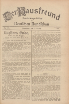 Der Hausfreund : Unterhaltungs-Beilage zur Deutschen Rundschau. 1928, Nr. 177 (21 August)