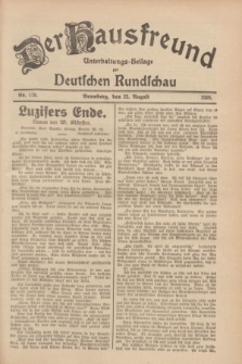 Der Hausfreund : Unterhaltungs-Beilage zur Deutschen Rundschau. 1928, Nr. 178 (22 August)