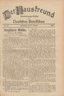 Der Hausfreund : Unterhaltungs-Beilage zur Deutschen Rundschau. 1928, Nr. 186 (31 August)