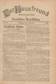 Der Hausfreund : Unterhaltungs-Beilage zur Deutschen Rundschau. 1928, Nr. 188 (2 September)