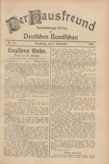 Der Hausfreund : Unterhaltungs-Beilage zur Deutschen Rundschau. 1928, Nr. 191 (6 September)