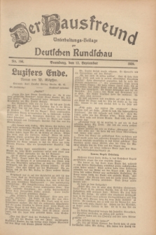 Der Hausfreund : Unterhaltungs-Beilage zur Deutschen Rundschau. 1928, Nr. 196 (12 September)