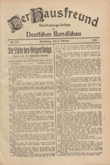 Der Hausfreund : Unterhaltungs-Beilage zur Deutschen Rundschau. 1928, Nr. 214 (3 October)