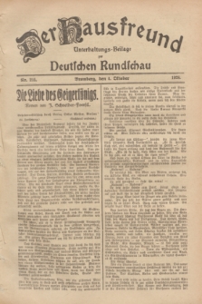 Der Hausfreund : Unterhaltungs-Beilage zur Deutschen Rundschau. 1928, Nr. 215 (4 October)