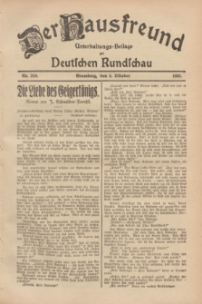 Der Hausfreund : Unterhaltungs-Beilage zur Deutschen Rundschau. 1928, Nr. 216 (5 October)