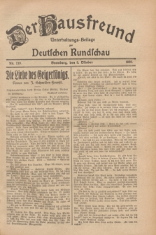 Der Hausfreund : Unterhaltungs-Beilage zur Deutschen Rundschau. 1928, Nr. 219 (9 October)