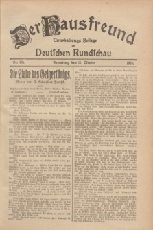 Der Hausfreund : Unterhaltungs-Beilage zur Deutschen Rundschau. 1928, Nr. 221 (11 October)