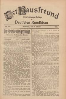 Der Hausfreund : Unterhaltungs-Beilage zur Deutschen Rundschau. 1928, Nr. 225 (16 October)