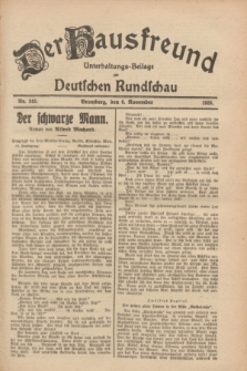 Der Hausfreund : Unterhaltungs-Beilage zur Deutschen Rundschau. 1928, Nr. 242 (6 November)