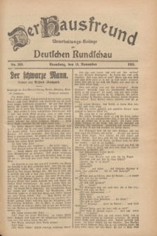 Der Hausfreund : Unterhaltungs-Beilage zur Deutschen Rundschau. 1928, Nr. 249 (14 November)