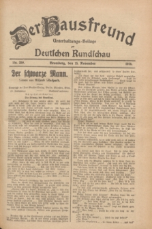 Der Hausfreund : Unterhaltungs-Beilage zur Deutschen Rundschau. 1928, Nr. 250 (15 November)