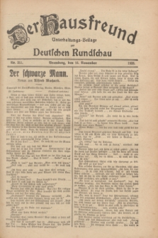 Der Hausfreund : Unterhaltungs-Beilage zur Deutschen Rundschau. 1928, Nr. 251 (16 November)