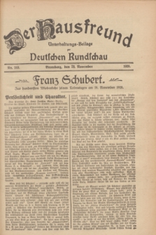 Der Hausfreund : Unterhaltungs-Beilage zur Deutschen Rundschau. 1928, Nr. 253 (20 November)