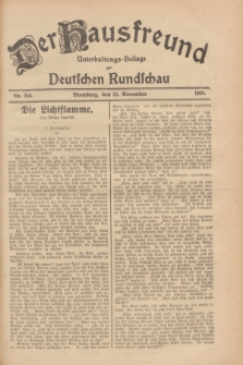 Der Hausfreund : Unterhaltungs-Beilage zur Deutschen Rundschau. 1928, Nr. 255 (22 November)
