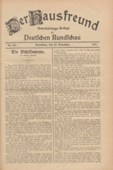 Der Hausfreund : Unterhaltungs-Beilage zur Deutschen Rundschau. 1928, Nr. 256 (23 November)