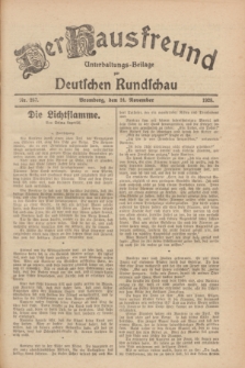 Der Hausfreund : Unterhaltungs-Beilage zur Deutschen Rundschau. 1928, Nr. 257 (24 November)