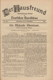 Der Hausfreund : Unterhaltungs-Beilage zur Deutschen Rundschau. 1928, Nr. 259 (27 November)