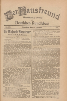 Der Hausfreund : Unterhaltungs-Beilage zur Deutschen Rundschau. 1928, Nr. 273 (14 Dezember)