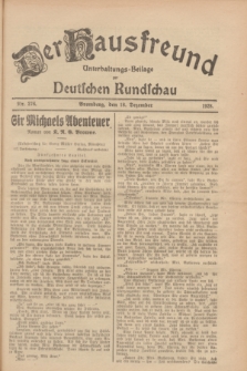 Der Hausfreund : Unterhaltungs-Beilage zur Deutschen Rundschau. 1928, Nr. 276 (18 Dezember)