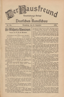 Der Hausfreund : Unterhaltungs-Beilage zur Deutschen Rundschau. 1928, Nr. 284 (29 Dezember)