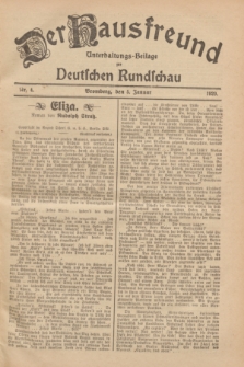 Der Hausfreund : Unterhaltungs-Beilage zur Deutschen Rundschau. 1929, Nr. 4 (5 Januar)