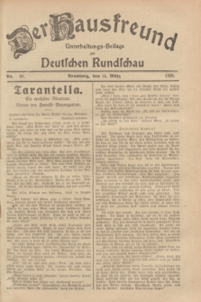 Der Hausfreund : Unterhaltungs-Beilage zur Deutschen Rundschau. 1929, Nr. 61 (14 März)