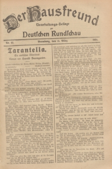 Der Hausfreund : Unterhaltungs-Beilage zur Deutschen Rundschau. 1929, Nr. 62 (15 März)