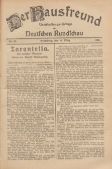 Der Hausfreund : Unterhaltungs-Beilage zur Deutschen Rundschau. 1929, Nr. 63 (16 März)