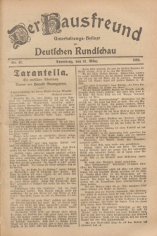 Der Hausfreund : Unterhaltungs-Beilage zur Deutschen Rundschau. 1929, Nr. 67 (21 März)