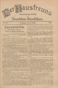 Der Hausfreund : Unterhaltungs-Beilage zur Deutschen Rundschau. 1929, Nr. 70 (24 März)