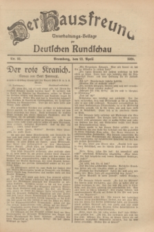 Der Hausfreund : Unterhaltungs-Beilage zur Deutschen Rundschau. 1929, Nr. 92 (23 April)