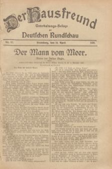 Der Hausfreund : Unterhaltungs-Beilage zur Deutschen Rundschau. 1929, Nr. 97 (28 April)