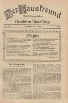 Der Hausfreund : Unterhaltungs-Beilage zur Deutschen Rundschau. 1929, Nr. 113 (19 Mai)