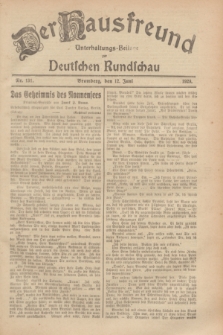 Der Hausfreund : Unterhaltungs-Beilage zur Deutschen Rundschau. 1929, Nr. 131 (12 Juni)