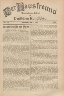 Der Hausfreund : Unterhaltungs-Beilage zur Deutschen Rundschau. 1929, Nr. 139 (21 Juni)