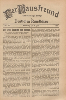 Der Hausfreund : Unterhaltungs-Beilage zur Deutschen Rundschau. 1929, Nr. 143 (26 Juni)