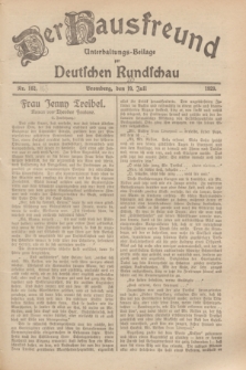 Der Hausfreund : Unterhaltungs-Beilage zur Deutschen Rundschau. 1929, Nr. 162 [i.e.163] (19 [i.e.20] Juli)