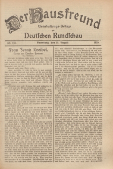 Der Hausfreund : Unterhaltungs-Beilage zur Deutschen Rundschau. 1929, Nr. 187 (18 August)